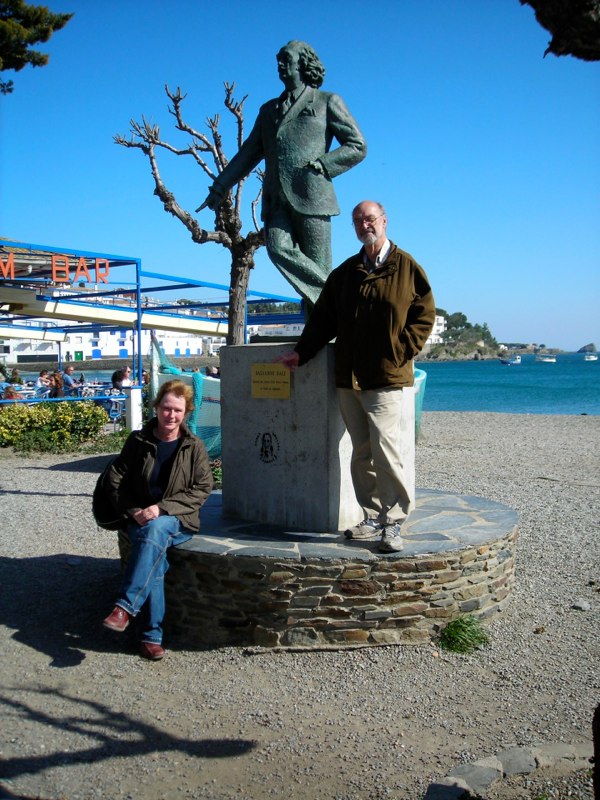 Meike Kohler and Brian McNab with Salvador Dali in Cadaques, Spain