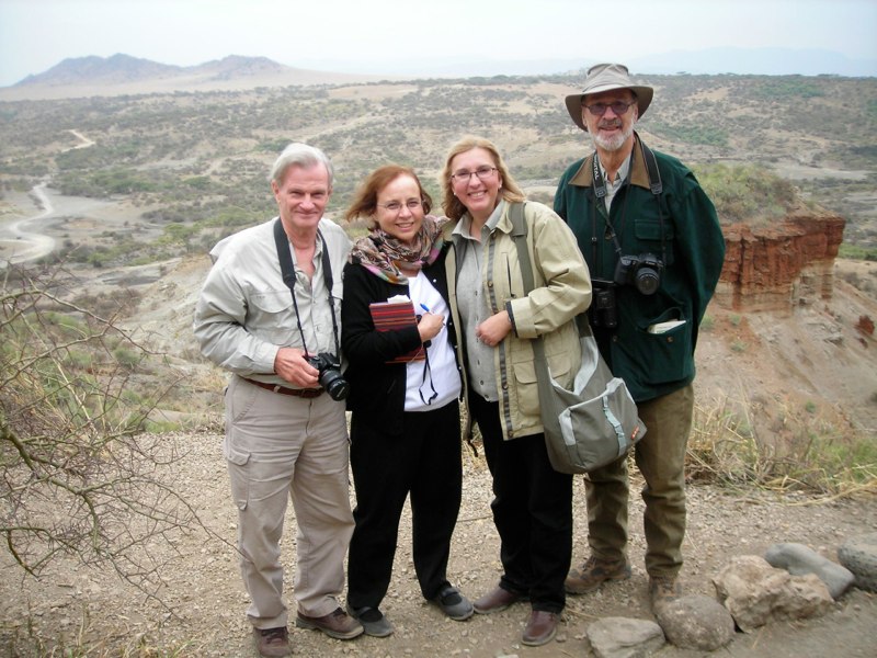 Harvey and Jamie Lillywhite and Brian McNab at Oldupai, Tanzania