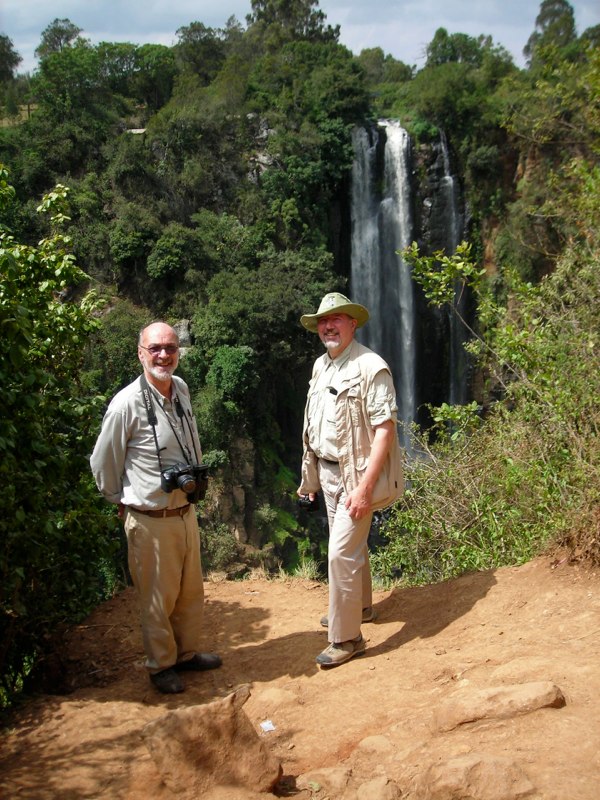 Brian McNab and Ole Larsen in the Rift Valley, Kenya