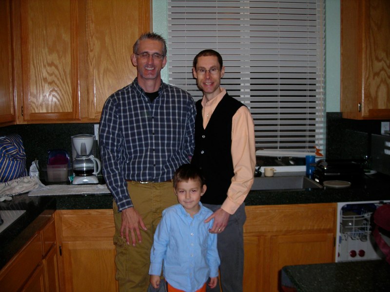 Chris Koehler, Burch Bryant and Ethan at Home in Davis, California