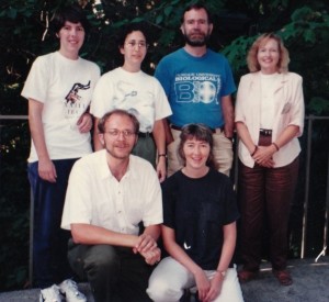 Animal Behavior Society Meeting 1994. front: Rich Buchholz and Laurie Eberhardt; back: Bonnie Ploger, Jeff Lucas and Jane Brockmann