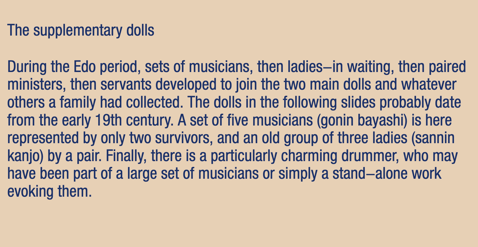 The supplementary dolls