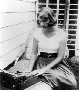 Young Plath at her Typewriter