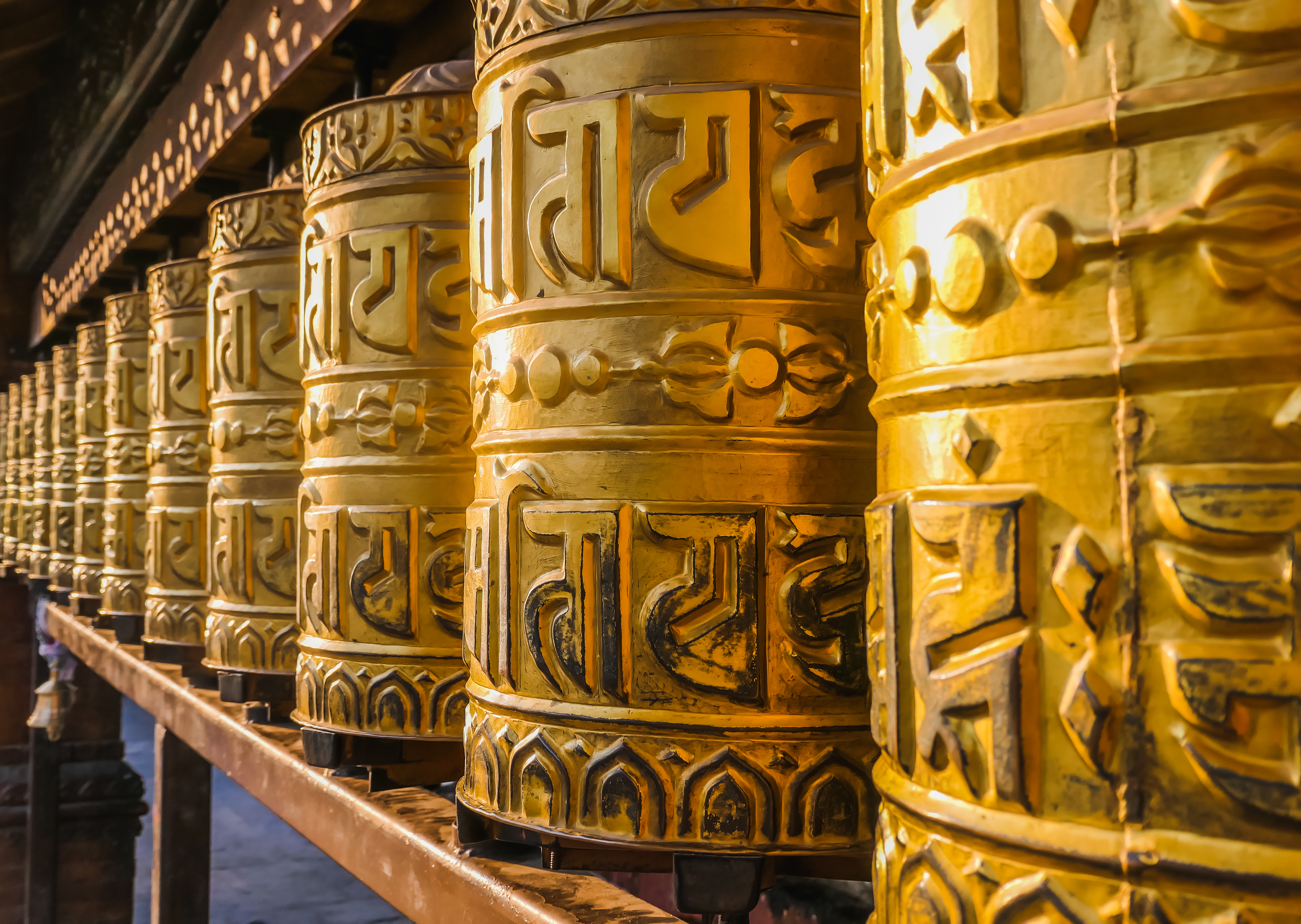 Prayer Wheels, Golden Temple, Nepal