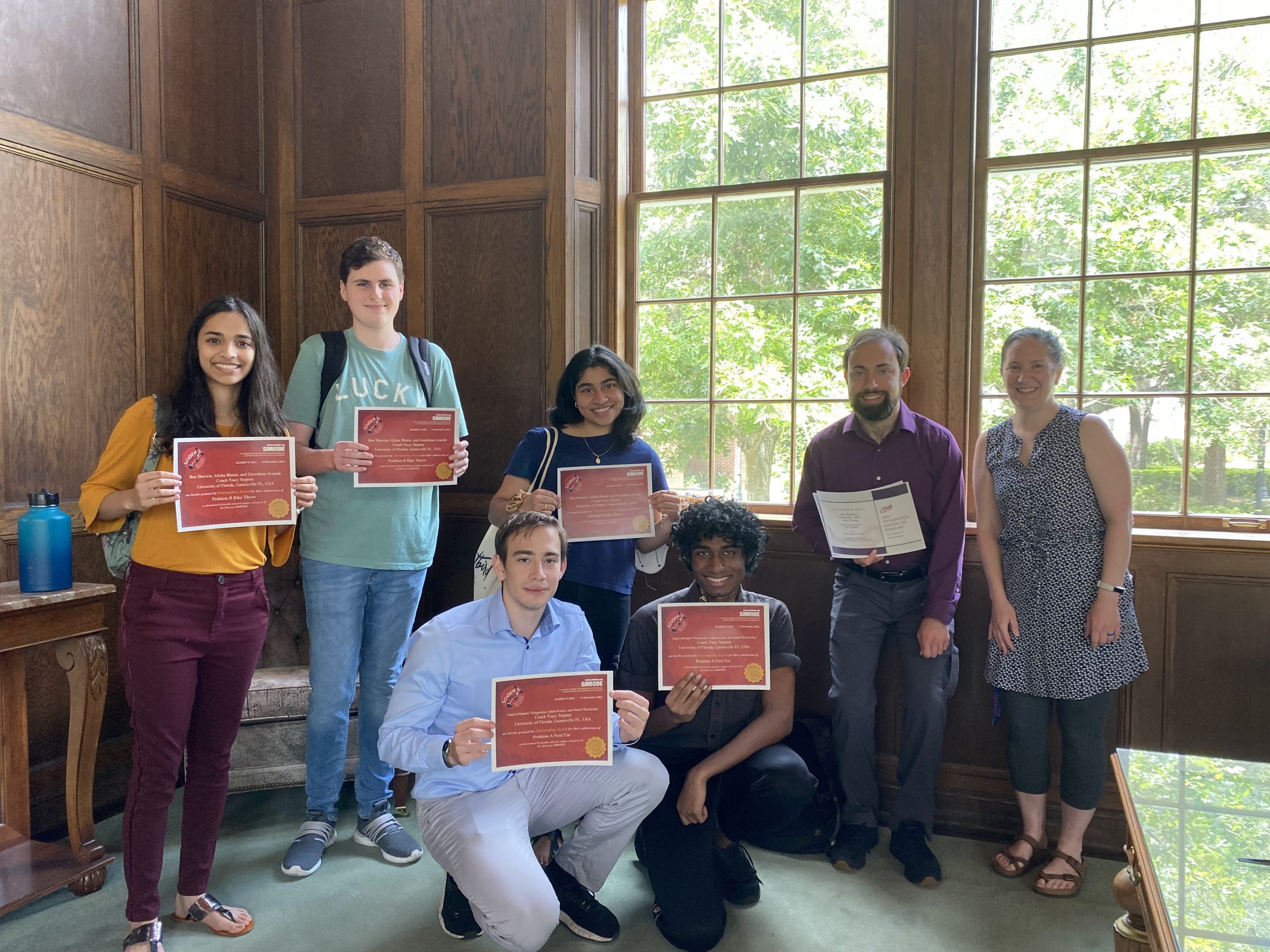 Some SCUDEM 2021 and MCM/ICM 2022 participants at the Department of Mathematics Spring Celebration